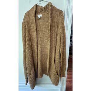 Market and Spruce Camel Knit Cardigan Women's Large